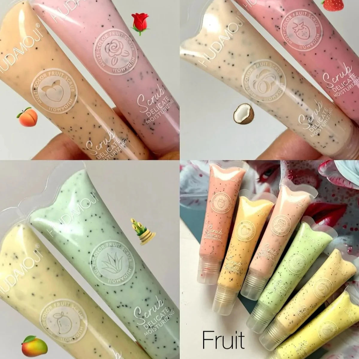 Hudamoji Fruit Lip Scrub - Makeup Stash Pakistan