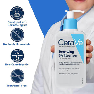 Salicylic Acid Cleanser, CeraVe Face Wash , Exfoliating Cleanser, Acne Cleanser, Pore Cleansing Face Wash, Smooth Skin Cleanser,- Makeup Stash Pakistan