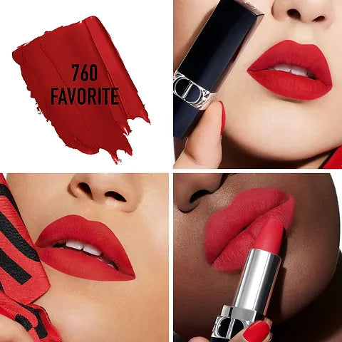 Dior Rouge Dior Mini Lipstick 760 Favorite, Dior 760 Favorite Lipstick, Dior Red Lipstick, Luxury Red Lipstick, Mini Dior Lipstick, Travel Size Lipstick, Satin Finish Lipstick,Makeupstashpk