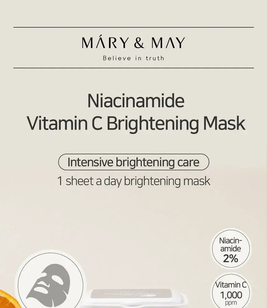 Niacinamide mask, Vitamin c sheet Mask, Korean Brightening Mask, Hydrating face Mask , Anti Dark spot Mask , Makeupstashpk