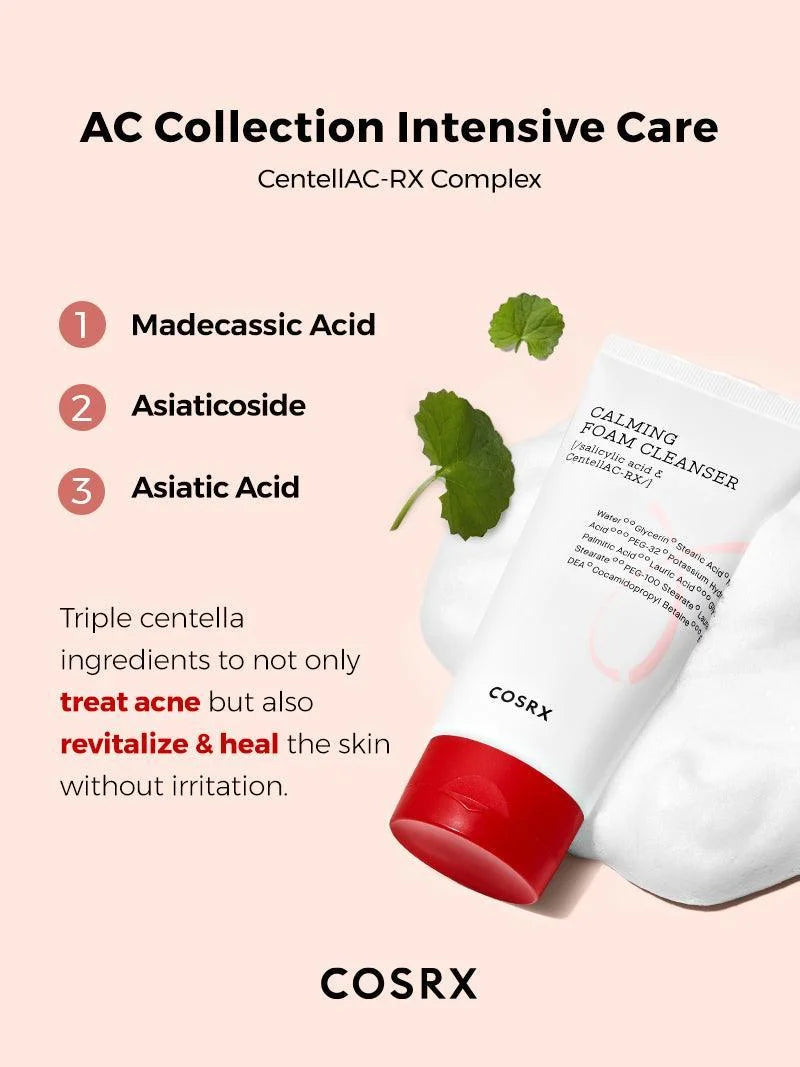Cosrx - AC collection Calming Foam Cleanser 150ml - Makeup Stash Pakistan