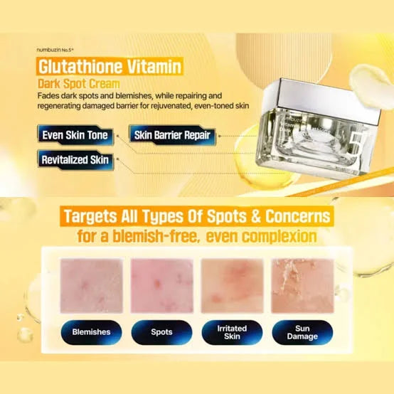 Numbuzin - No.5+ Vitamin Glutathione Dark Spot Laser Cream 50ml - Makeup Stash Pakistan
