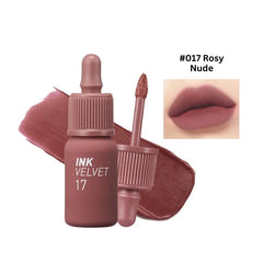 Rosy Nude lip tint, Korean nude lip tint, matte lip tint, long lasting lip tint, nude lipstick, everyday lip tint, K-beauty makeup, velvet lip tint, natural lip color - Makeup Stash Pakistan