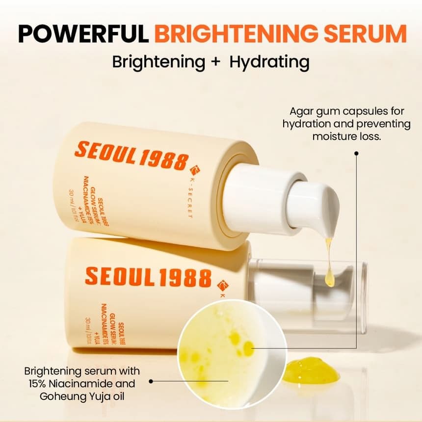 K-Secret Seoul 1988 Capsule Serum Niacinamide 5% + Yuja 30ml – Brightening & Hydrating Korean Face Serum