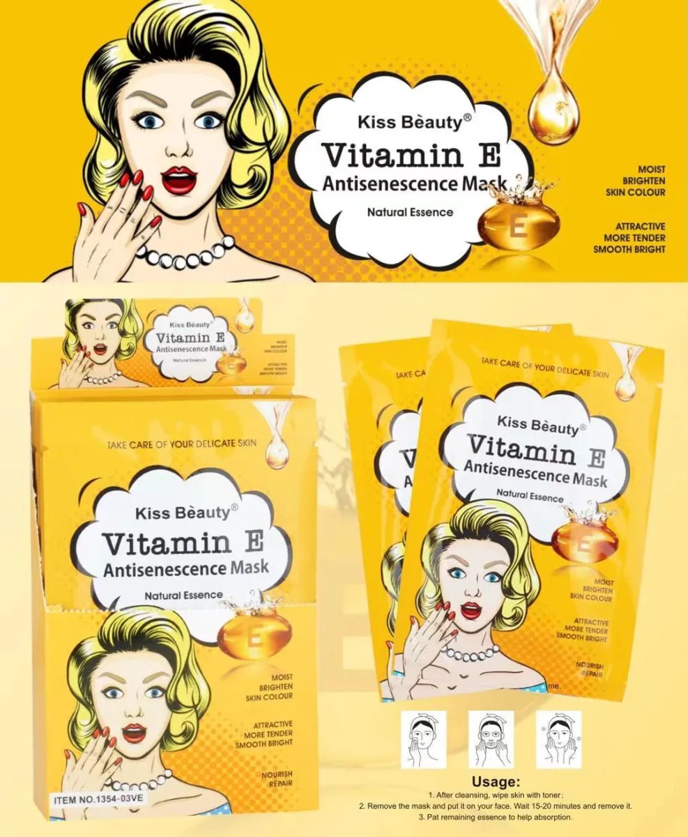 Kiss Beauty Vitamin E Sheet Mask - Makeup Stash Pakistan