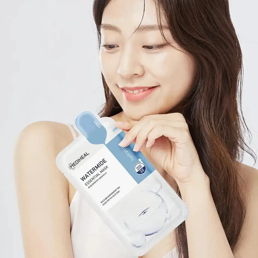 Mediheal Hyaluronate Watermide Essential Mask Sheet – Deep Hydration Korean Face Mask for Plump & Glowing Skin