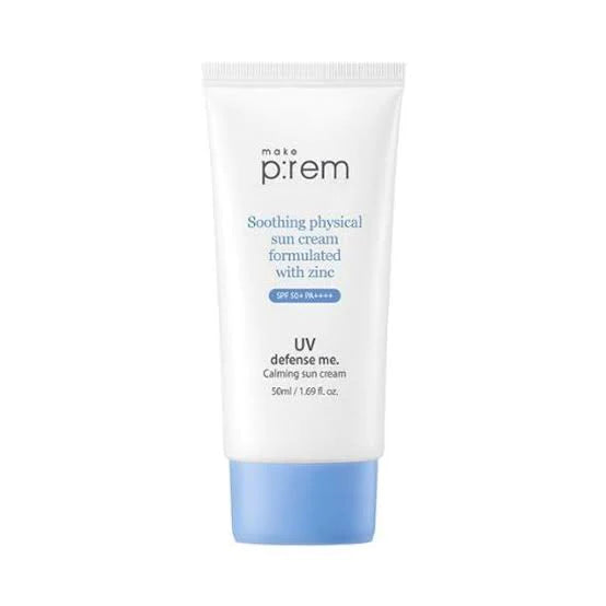 Make.Prem  Soothing Physical Sun Cream with Zinc defense me 50 ML - Makeup Stash Pakistan