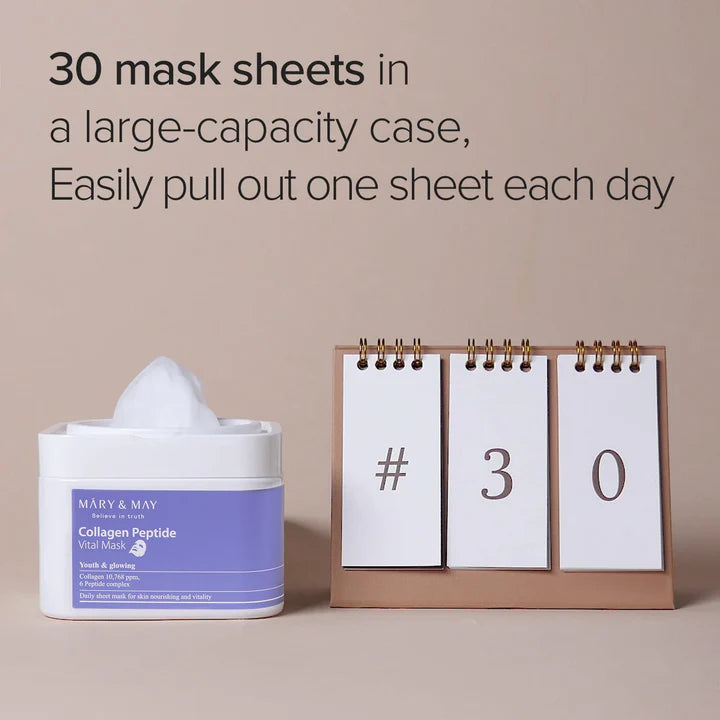 Mary & May - Collagen Peptide Vital Mask (30ea) - Makeup Stash Pakistan
