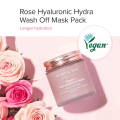 Mary & May - Rose Hyaluronic Hydra Wash Off  Mask 125g  - Makeup Stash Pakistan