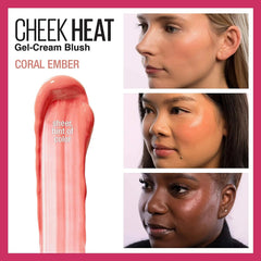 Maybelline Cheek Heat, Maybelline Coral Ember, Coral Ember Blush, Maybelline Gel Cream Blush, Gel Cream Blush, Dewy Blush, Water-Based Blush, Cream Blush, Sheer Blush, Buildable Blush, Coral Blush, Maybelline Makeup, Face Blush - Makeup Stash Pakistan