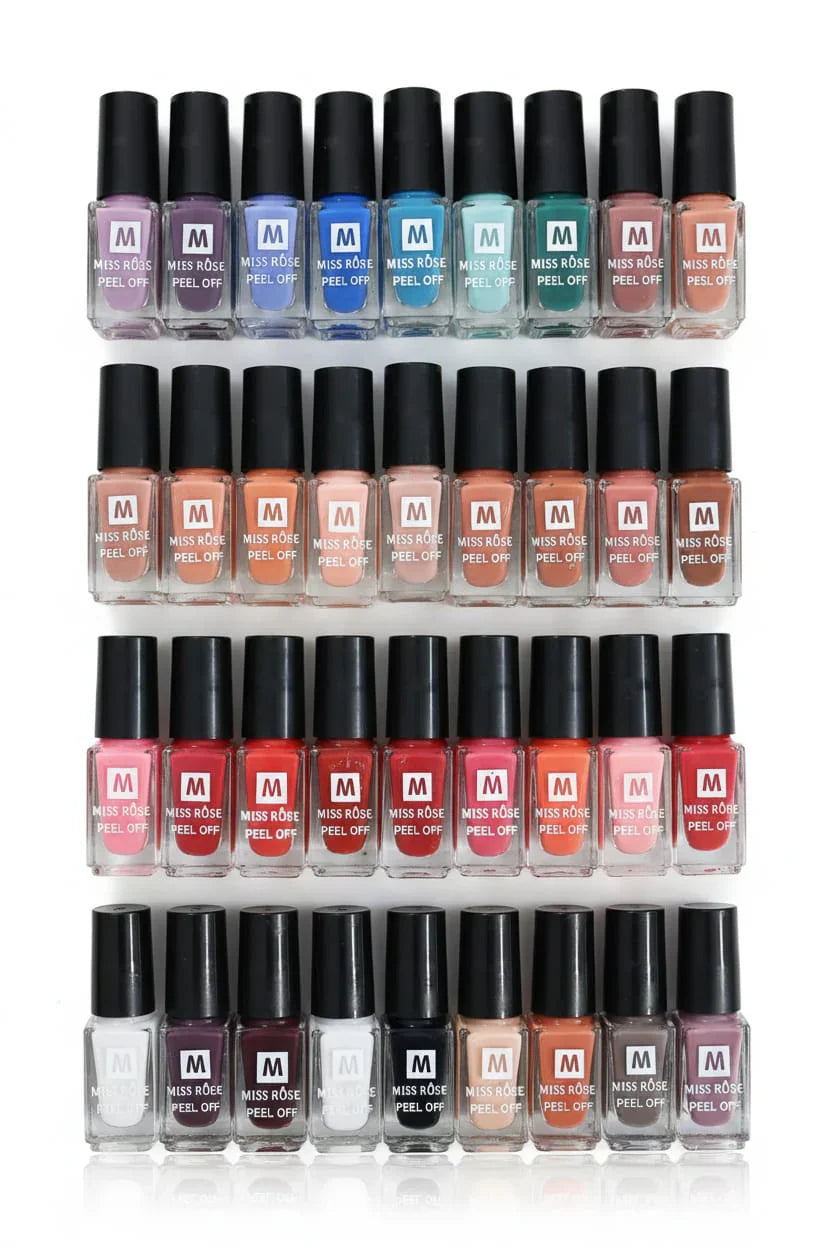 colorful nail , temporary nail , easy remove nail polish , nail paint set , peel off , Makeupstashpk