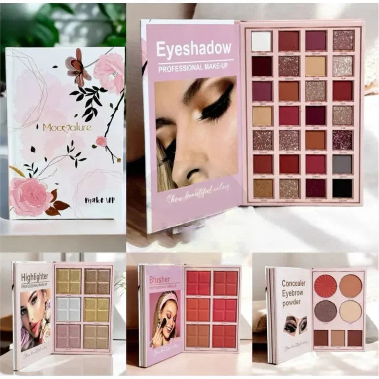 4 in 1 Makeup Kit, Makeup Book Palette, All in One Makeup Kit, Travel Makeup Kit, Compact Makeup Set, Makeup Kit Pakistan, Beginner Makeup Kit, Portable Beauty Kit, Multi Use Makeup Palette - Makeup Stash Paksitanin 