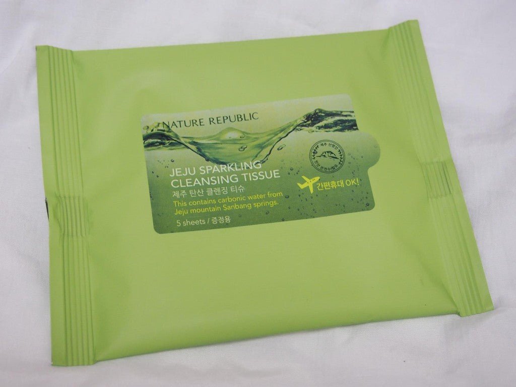 Nature Republic Jeju Sparkling Facial Cleansing Tissues - Makeup Stash Pakistan