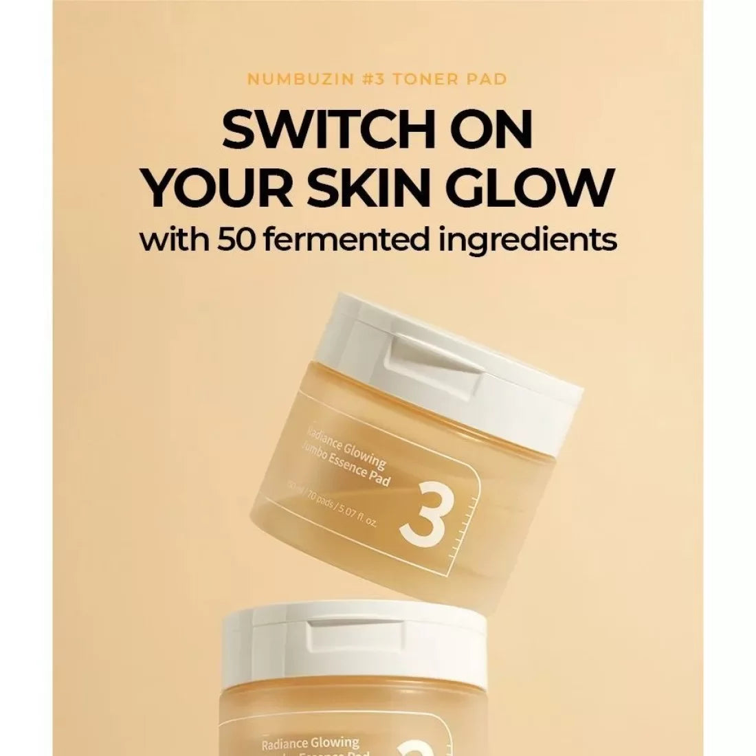 Numbuzin – No.3 Radiance Glowing Jumbo Essence Pad 150ml/70 - pads Makeup Stash Pakistan