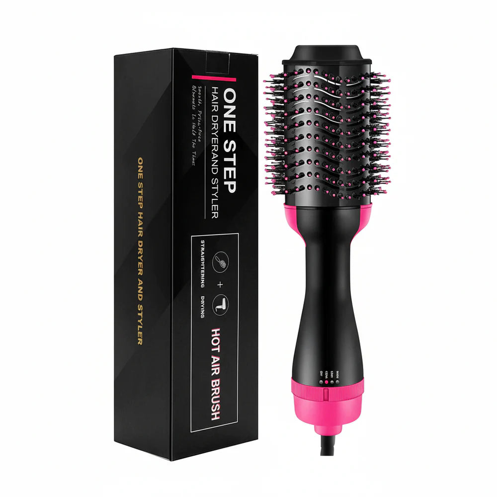 One Step Hot Air Brush, Hair Dryer Brush, Hot Air Brush Dryer, Hair Straightener Brush, Volumizing Hair Styler, Blow Dryer Brush, Hair Styling Tool, Frizz Control Hair Brush, Salon Hair Styler, Hair Dryer and Straightener, Hot Air Styler, Hair Volume Brush, Professional Hair Brush Dryer, Fast Hair Dryer Brush- Makeup Stash Pakistan