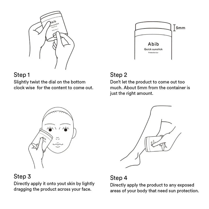 Abib Quick Sunstick SPF50+ PA++++ 22g – Lightweight & Matte Sunscreen Stick