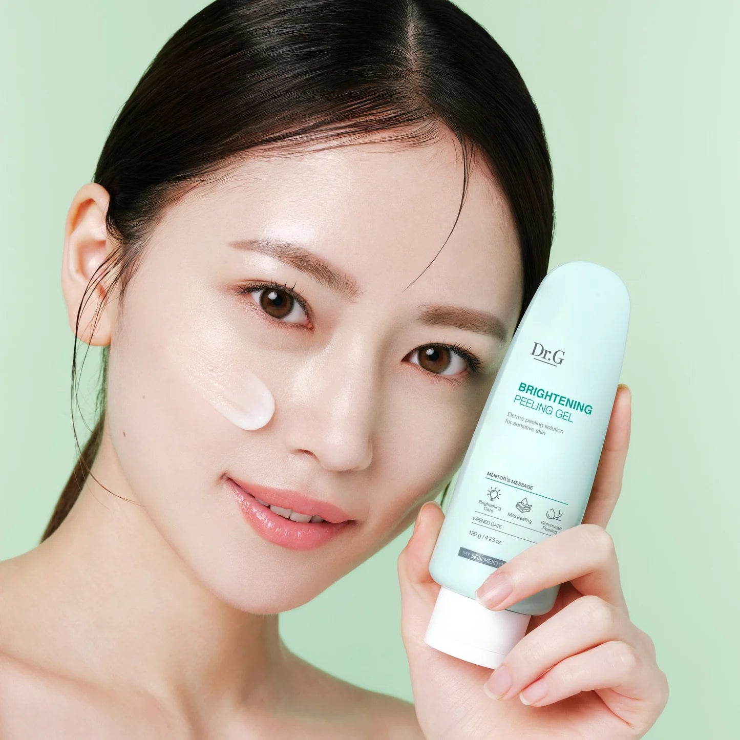 Dr. G,Brightening,Peeling Gel,Gentle Exfoliator,Face Scrub,Radiant Skin,Makeupstashpk