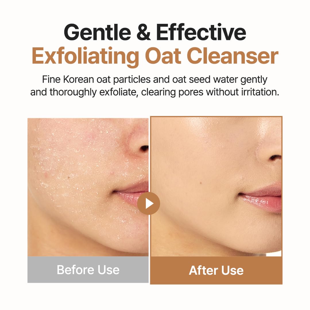 Gentle exfoliating cleanser, Korean face wash sensitive skin, oat face cleanser Korea, mild exfoliating face wash, Purito SEOUL cleanser, soothing cleanser for redness, Korean skincare cleanser, daily exfoliating cleanser, hydrating face wash - Makeup Stash Pakistan