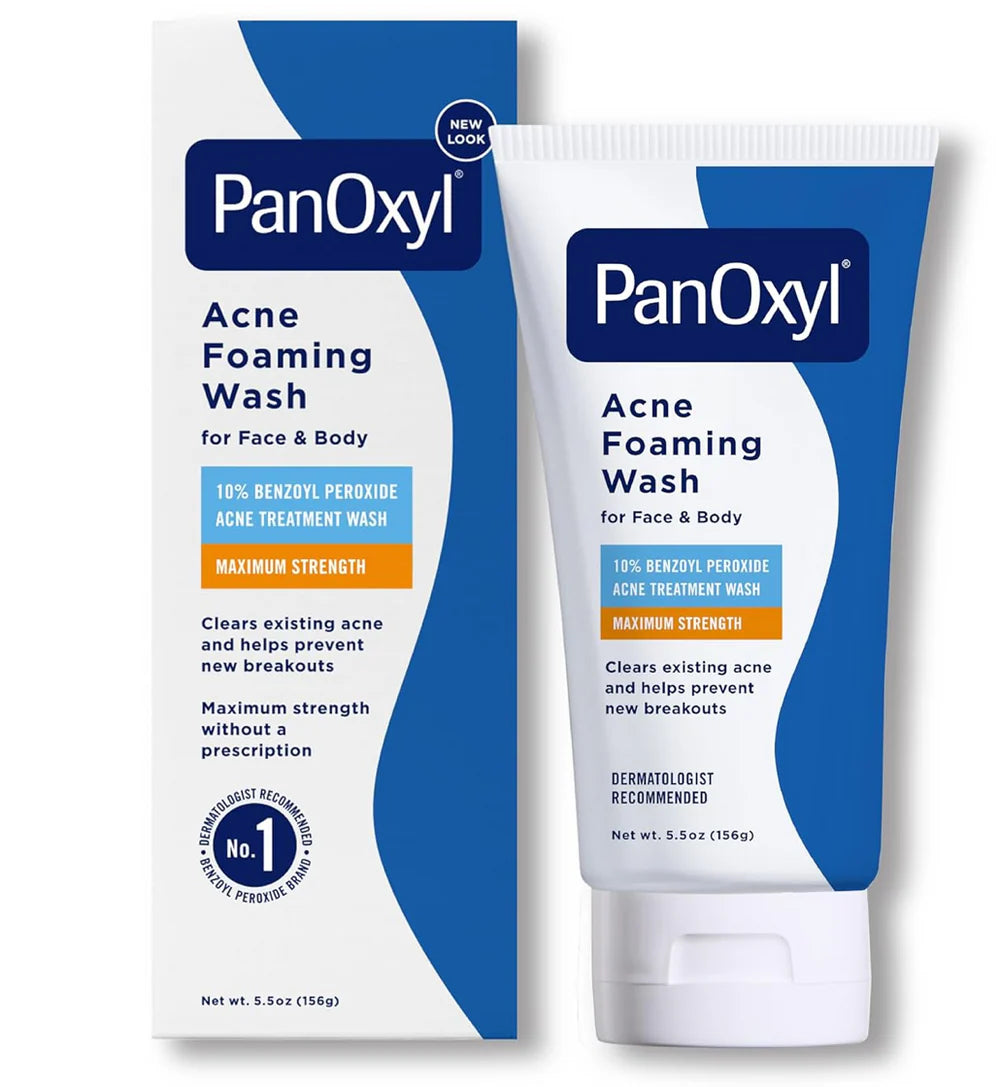 panoxyl acne foaming wash, benzoyl peroxide face wash, acne face wash, acne treatment cleanser, breakout control face wash, oily skin cleanser, acne skincare, pore cleansing face wash, dermatologist acne wash, anti acne cleanser, acne control skincare - Makeupstashpk