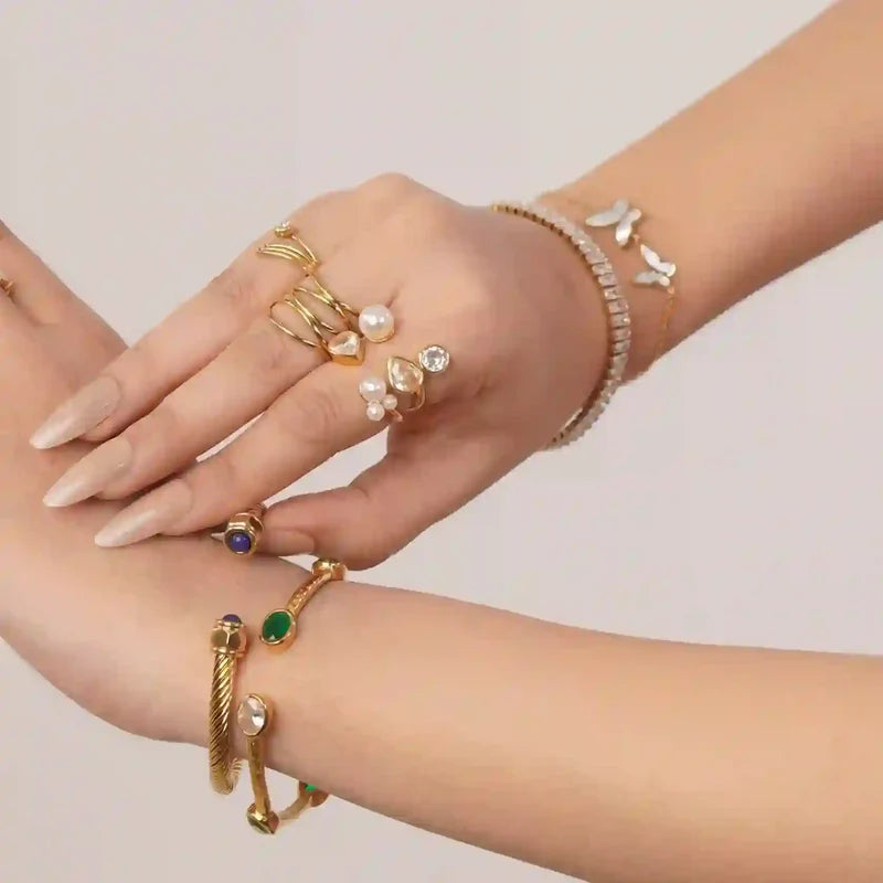 butterfly bracelet women, seashell bracelet, gold bracelet women, elegant bracelet, nature inspired jewelry, butterfly jewelry, dainty bracelet, women fashion jewelry - Makeup Stash Pakistan