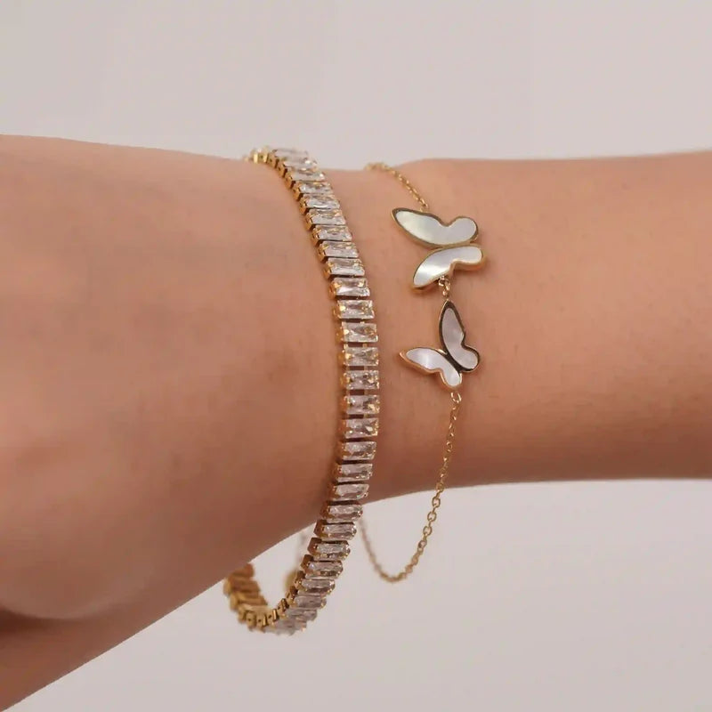 butterfly bracelet women, seashell bracelet, gold bracelet women, elegant bracelet, nature inspired jewelry, butterfly jewelry, dainty bracelet, women fashion jewelry - Makeup Stash Pakistan