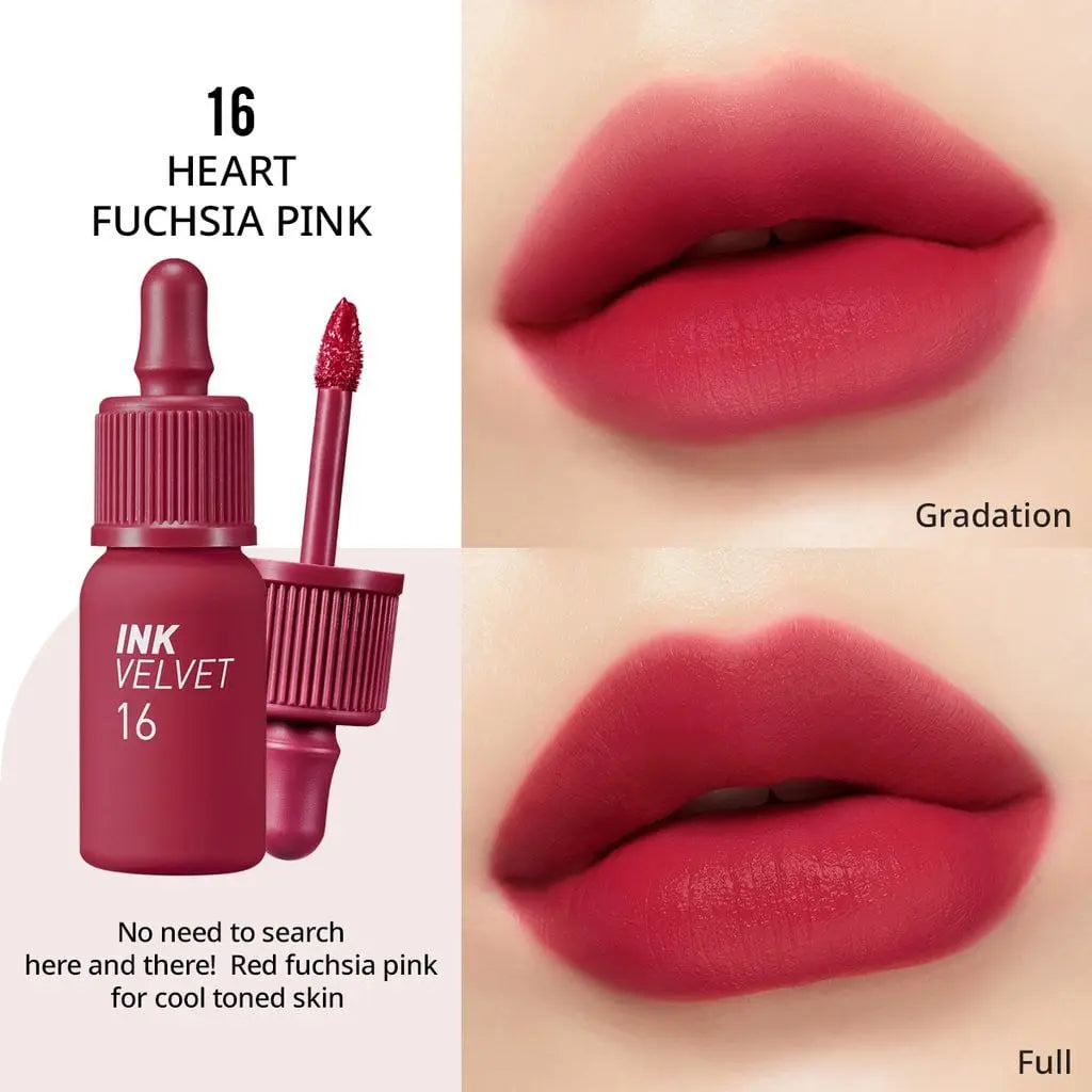 Heart Fuchsia Pink, Korean lip tint, matte lip tint, long lasting lip tint, fuchsia lipstick, pink lip tint, K-beauty makeup, velvet lip tint -  Makeup Stash Pakistan