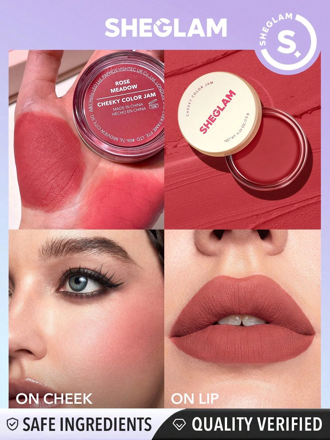 Sheglam Cheeky Color Lip & Cheek Blush - Rose Meadow