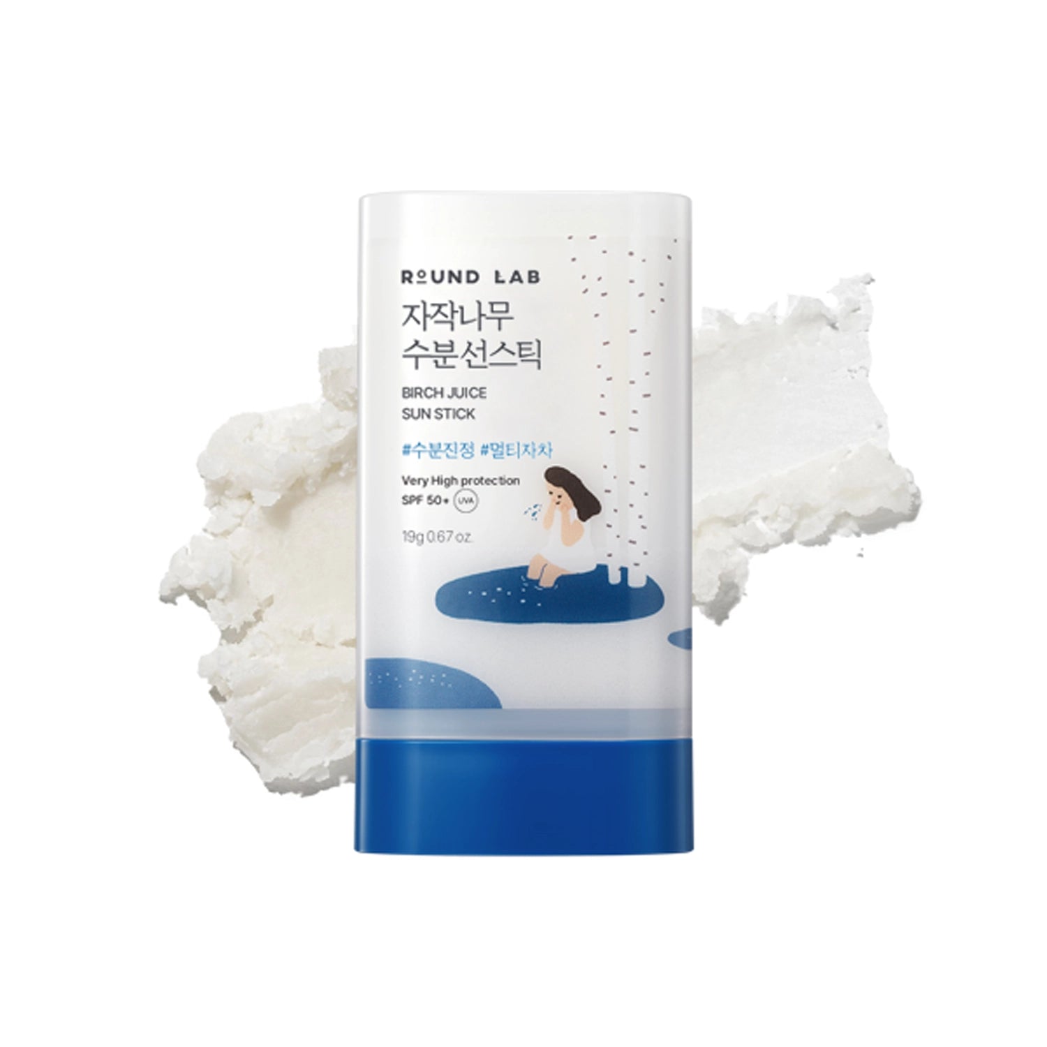 Birch Juice sunscreen stick, Korean sun stick SPF50, invisible sunscreen stick, hydrating sun stick, K-beauty sunscreen, portable sunscreen stick, no white cast SPF, sunscreen for reapplication, Round Lab Birch SPF stick - Makeup Stash Pakistan
