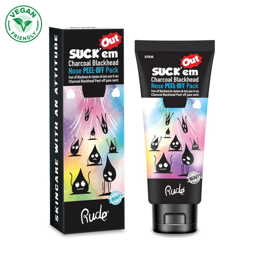 Rude - Suck'em Out Charcoal Blackhead Nose Pack - Makeup Stash Pakistan