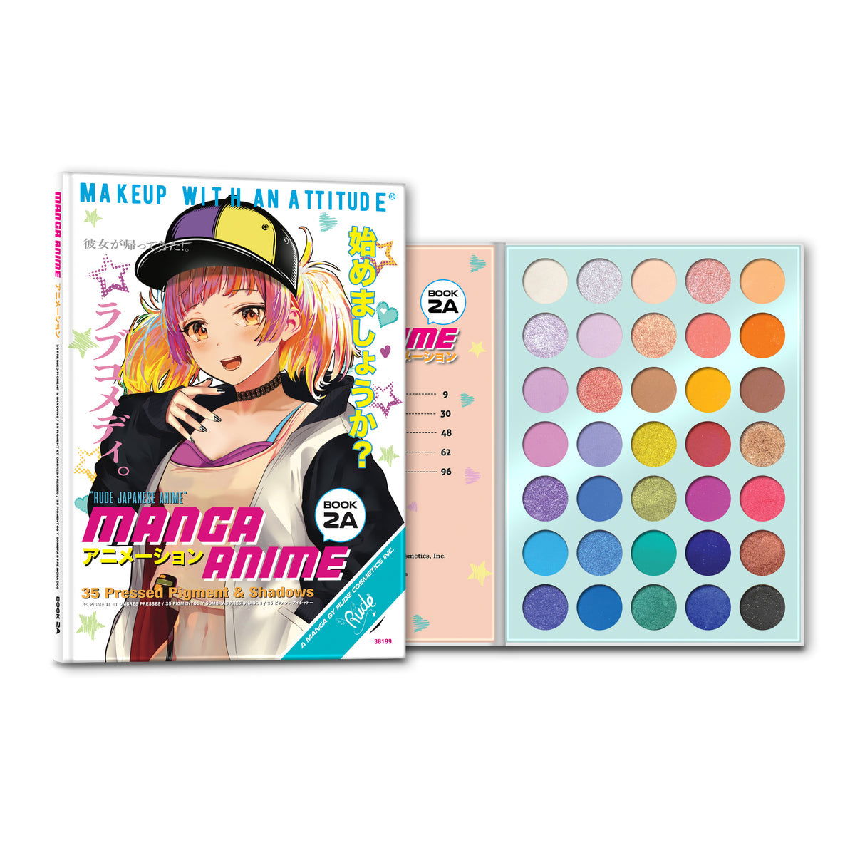 Rude Manga Anime 35 Pressed Pigment & Shadows Book 2A - Makeup Stash Pakistan