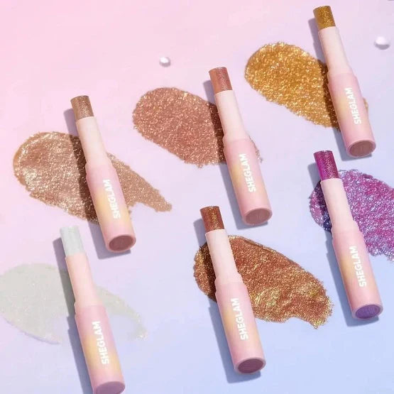 Shimmer Eyeshadow , Buildable Shimmer Stick , Long Lasting Glow , Jelly Texture , Highlighter Stick, Blush Stick , Makeupstashpk