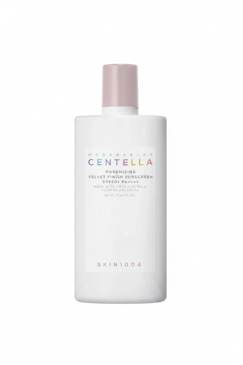 Korean sunscreen, matte sunscreen, SPF50 sunscreen, Centella sunscreen, sunscreen for oily skin, pore minimizing sunscreen, Korean skincare, velvet finish sunscreen, no white cast sunscreen, sunscreen for acne-prone skin, lightweight sunscreen - Makeupstashpk