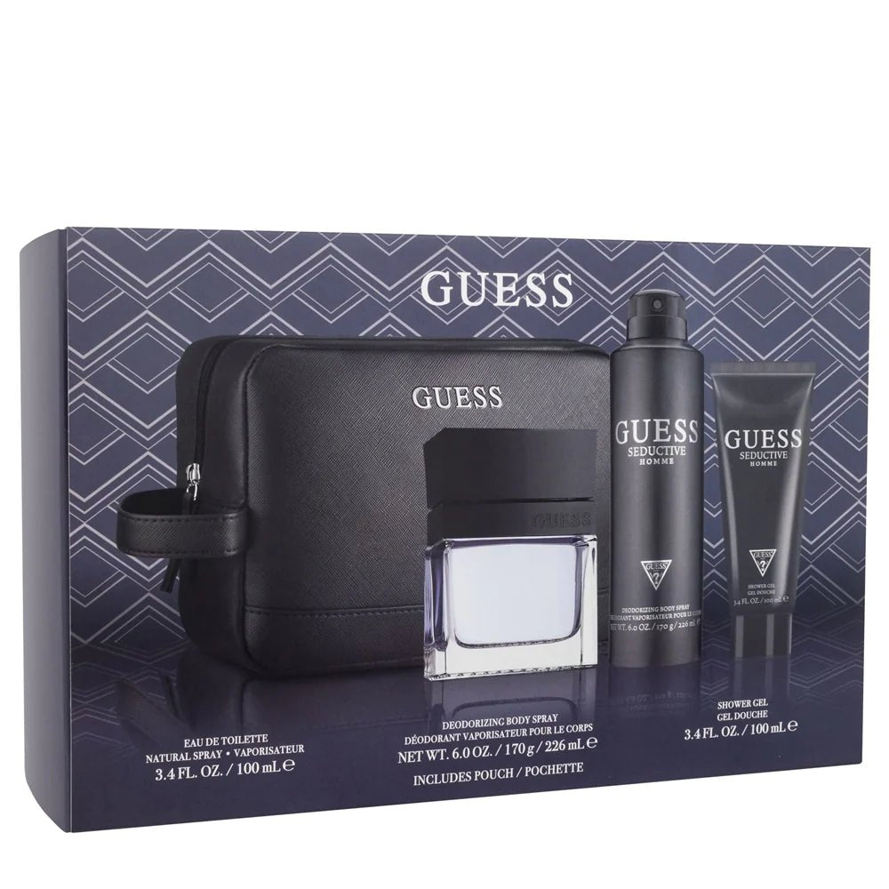 Guess Seductive (100Ml+100Mls/G+226Mlb/S) + Pouch Set - Makeup Stash Pakistan