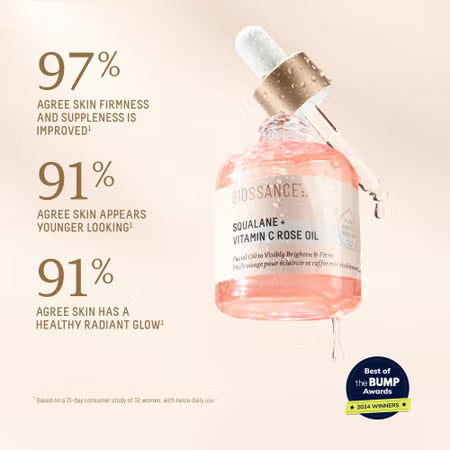 Biossance Squalane + Vitamin C Rose Oil 30ML – Brightening & Firming Face Oil