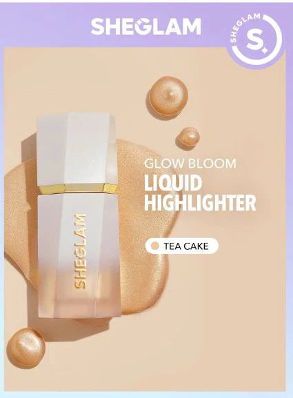 Glow Bloom highlighter ,liquid  , champagne shimmer , radiant face , cream liquid illuminator , long lasting , Makeupstashpk
