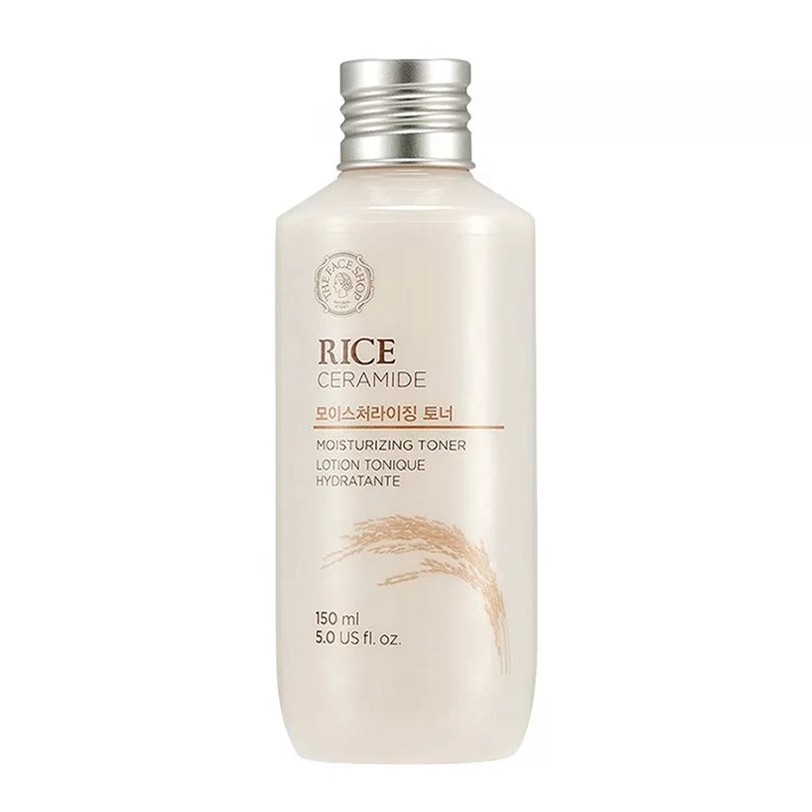The Face Shop Rice Ceramide Toner, Rice Ceramide Moisturizing Toner, Korean Hydrating Toner, Rice Extract Toner, Ceramide Toner, Korean Skincare Toner - Makeup Stash Pakistan