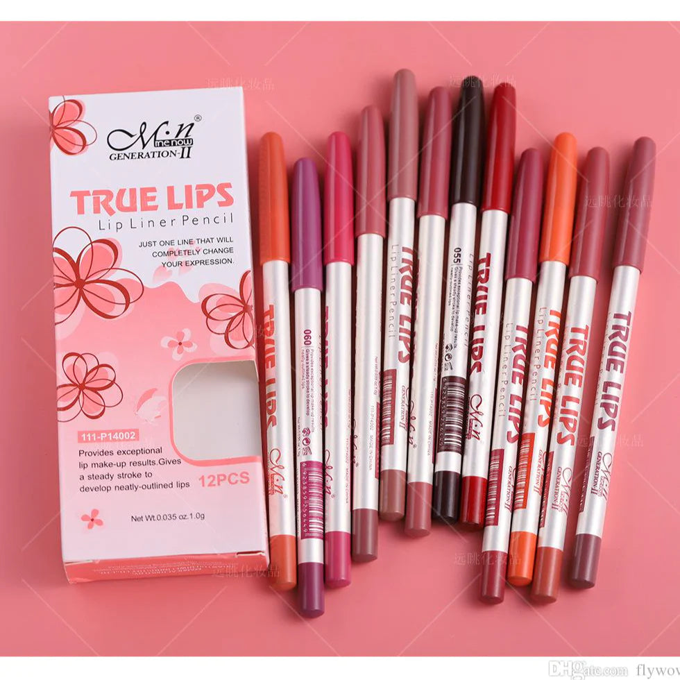 True Lips Lip Pencils Set - 12 Lip Liner Pencils