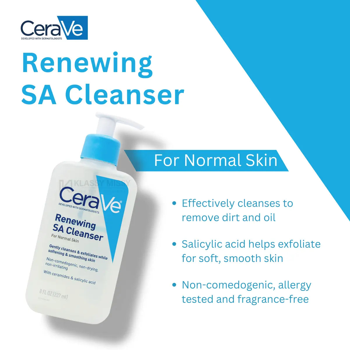 Salicylic Acid Cleanser, CeraVe Face Wash , Exfoliating Cleanser, Acne Cleanser, Pore Cleansing Face Wash, Smooth Skin Cleanser,- Makeup Stash Pakistan