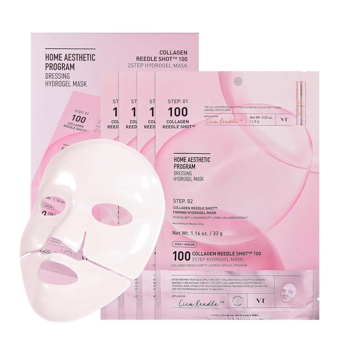 VT Collagen Reedle Shot 100, VT Hydrogel Mask, Korean Skincare Mask, Collagen Face Mask, Reedle Shot Mask, VT Cosmetics, Hydrating Hydrogel mask,Makeupstashpk