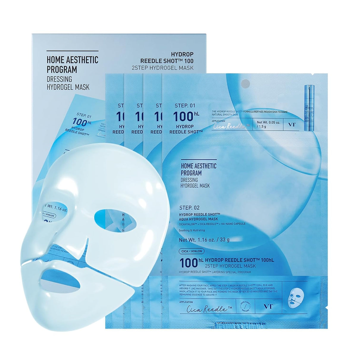 VT Cosmetics mask, Hydrop Reedle Shot mask, 2 step hydrogel mask, Korean sheet mask, hydrating face mask, deep moisture mask, VT skincare,Makeupstashpk