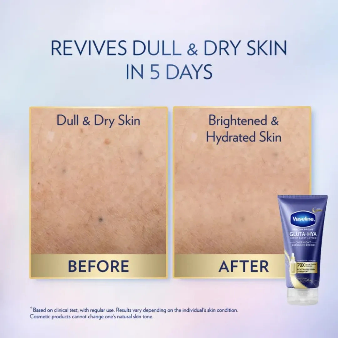 Brightening Night Body Lotion, serum burst lotion vaseline, glowing skin overnight lotion,gluta glow lotion, night repair body lotion, vaseline skincare, Makeup Stash Pakistan