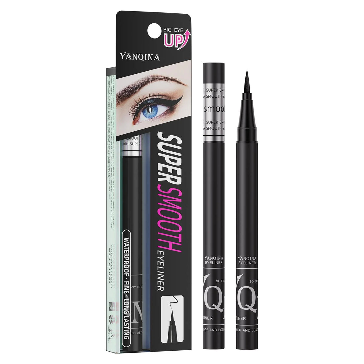 YANQINA eyeliner, waterproof liquid eyeliner, smudge proof eyeliner, long lasting eyeliner, black liquid eyeliner, quick dry eyeliner, matte eyeliner pen, eye makeup products, waterproof makeup, precision eyeliner, winged eyeliner pen, long wear eyeliner, best liquid eyeliner - Makewupstashpk