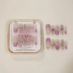  Press-On Nails , Artificial Nails, Double-Sided, Nail Glue Stic, Reusable False Nails, Salon Style Sake Nails , Trendy Fake Nails , Makeupsashpk