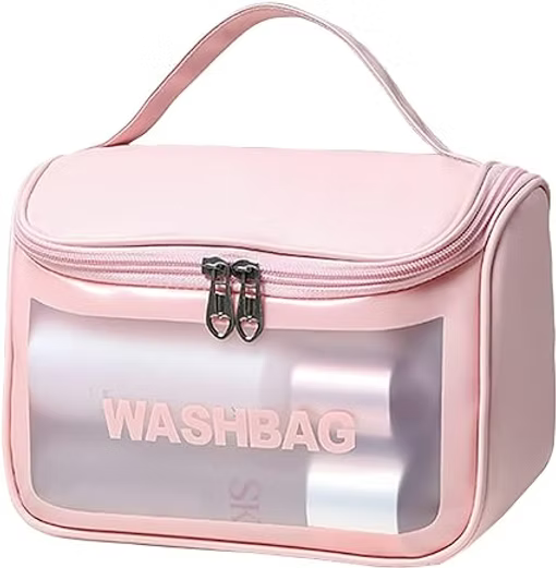 Wash Bag Transparent Waterproof PVC Travel Cosmetic,Makeup Organizer & Toiletry Pouch - Makeup stash Pakistan