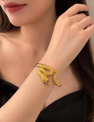 gold plated bracelet, snake bracelet, snake cuff bracelet, coiled snake bracelet, gold snake bracelet, statement bracelet, statement cuff, gold cuff bracelet, snake bangle, gold bangle, womens bracelet, womens jewelry, gold jewelry - Makeupstashpk