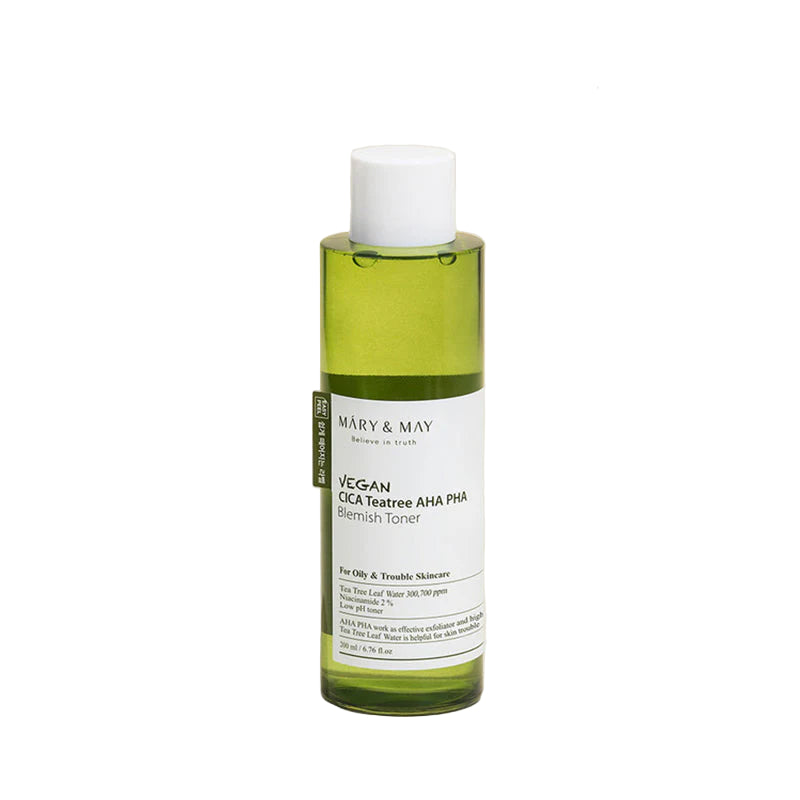 Mary & May - Cica Tea Tree AHA PHA blemish Toner 200ml - Makeup Stash Pakistan
