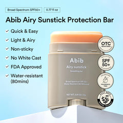 Abib Air Sunstick Smoothing Bar 23g – SPF50+ Portable Sunscreen Stick for Face & Body