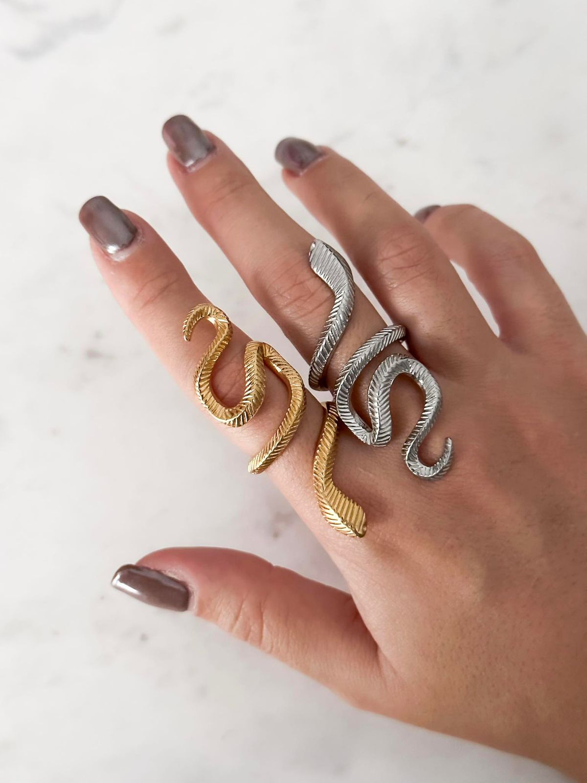 Silver snake ring, serpent ring, stainless steel snake ring, silver plated ring, coiled snake ring, wrap around ring, statement ring women, serpent jewelry, snake jewelry, fashion ring women, edgy jewelry, symbolic ring, silver statement ring, women's accessories - Makeupstashpk