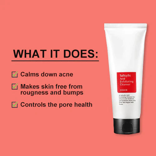 Acne face wash cosrx, bha cleanser k beauty, oily skin face wash, korean acne cleanser, pore cleansing face wash, salicylic acid face wash, breakout control cleanser, cosrx acne wash, gentle exfoliating cleanser - Makeup Stash Pakistan