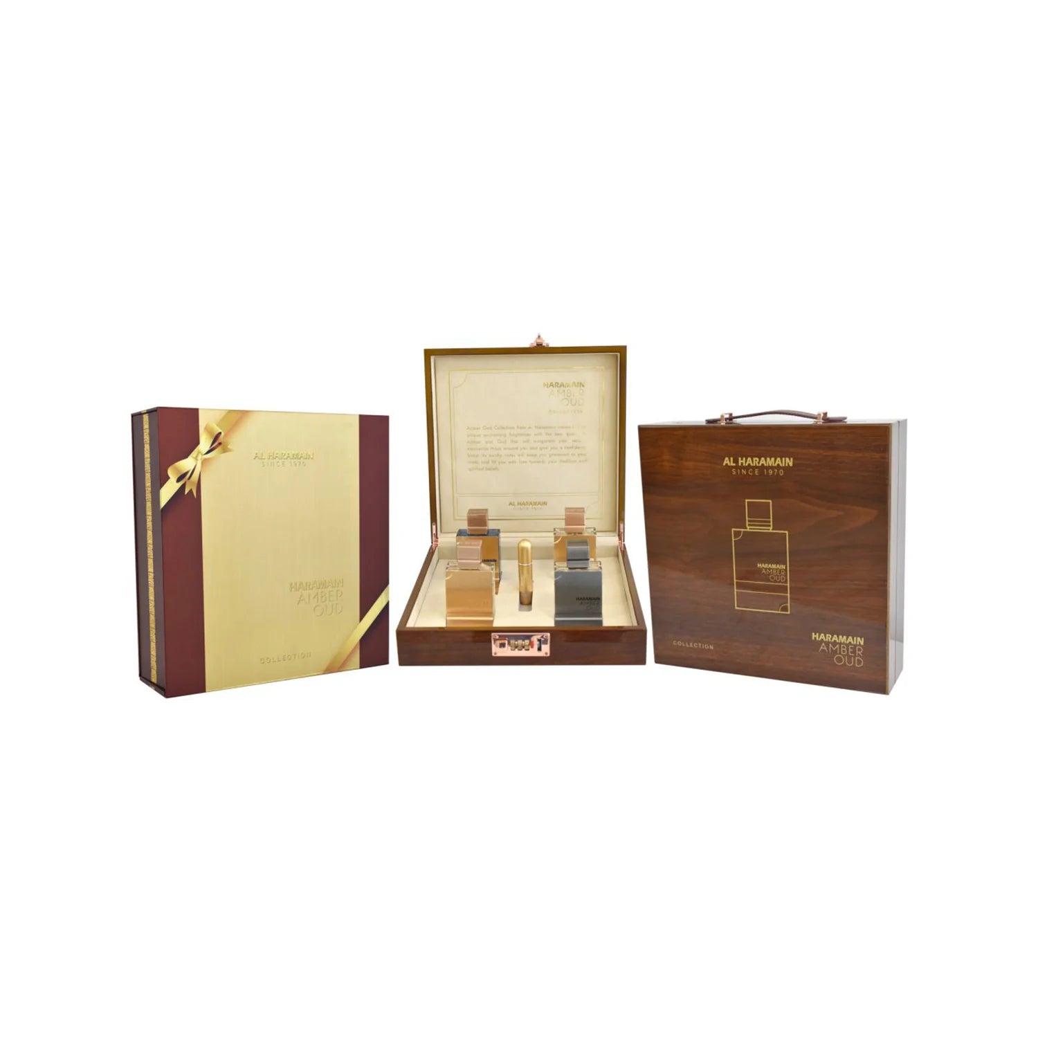 Haramain Amber Oud Collection Perfumes Gift Set – Gold & Bleu EDP 60ml + Wallet